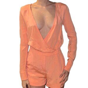 Kookai Silk Vibrant Orange Romper – Size EU 34 (US 4)